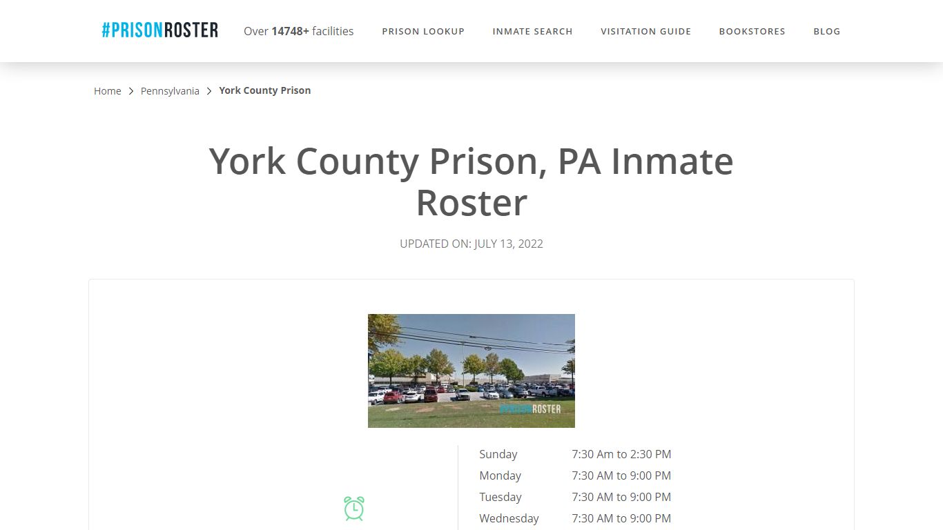 York County Prison, PA Inmate Roster