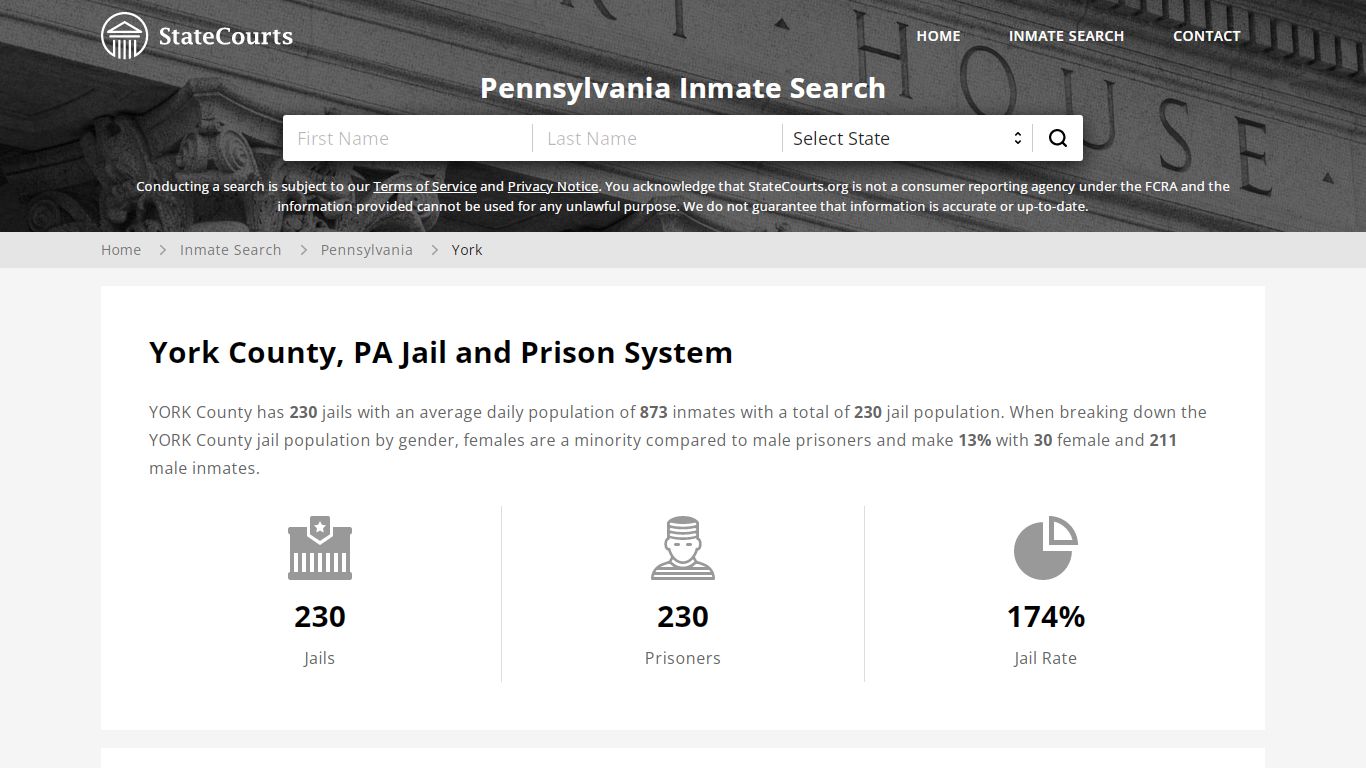York County, PA Inmate Search - StateCourts